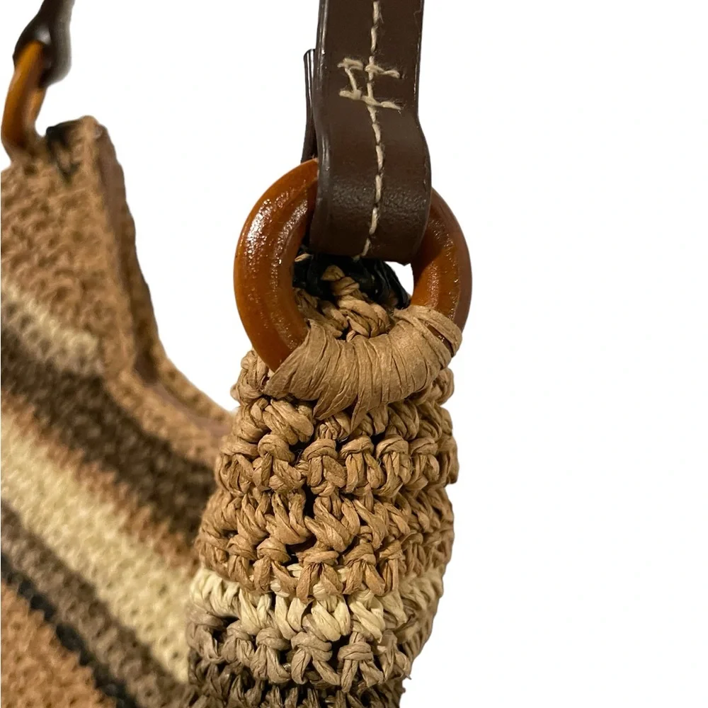 Sonoma Crochet Straw Hobo Purse